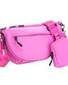 Glossy Puffer Half Moon Crossbody Bag