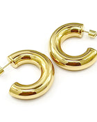 18K Gold Dipped Stainless Steel Chunky Hoop Earrings