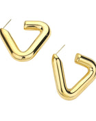 Stainless Steel Triangle Hoop Earrings