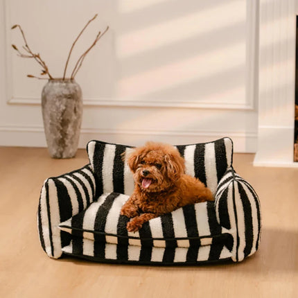 The Striped Double Layer Memory Foam Pet Sofa Lounger