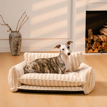 The Striped Double Layer Memory Foam Pet Sofa Lounger