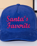 SANTAS FAVORITE Message Embroidered Five Panel Canvas Snapback Baseball Cap