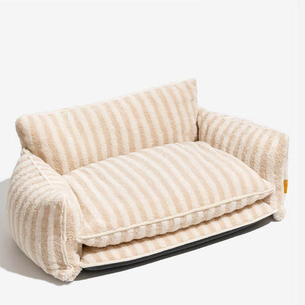 The Striped Double Layer Memory Foam Pet Sofa Lounger