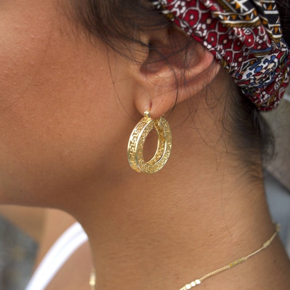 Egyptian Hoop Earrings 25mm Earrings Views & Co
