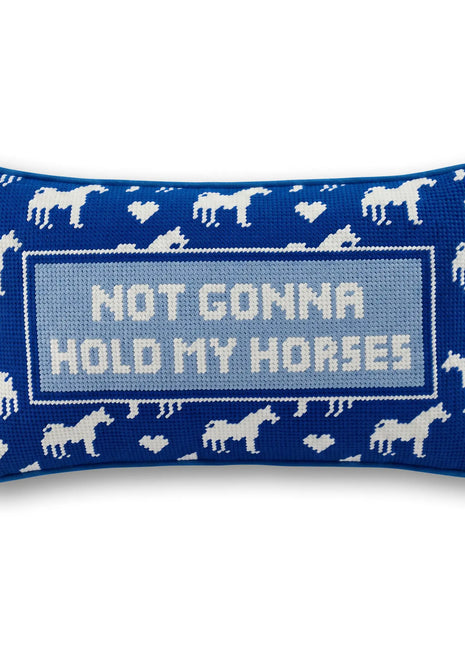 Hold My Horses Needlepoint Pillow