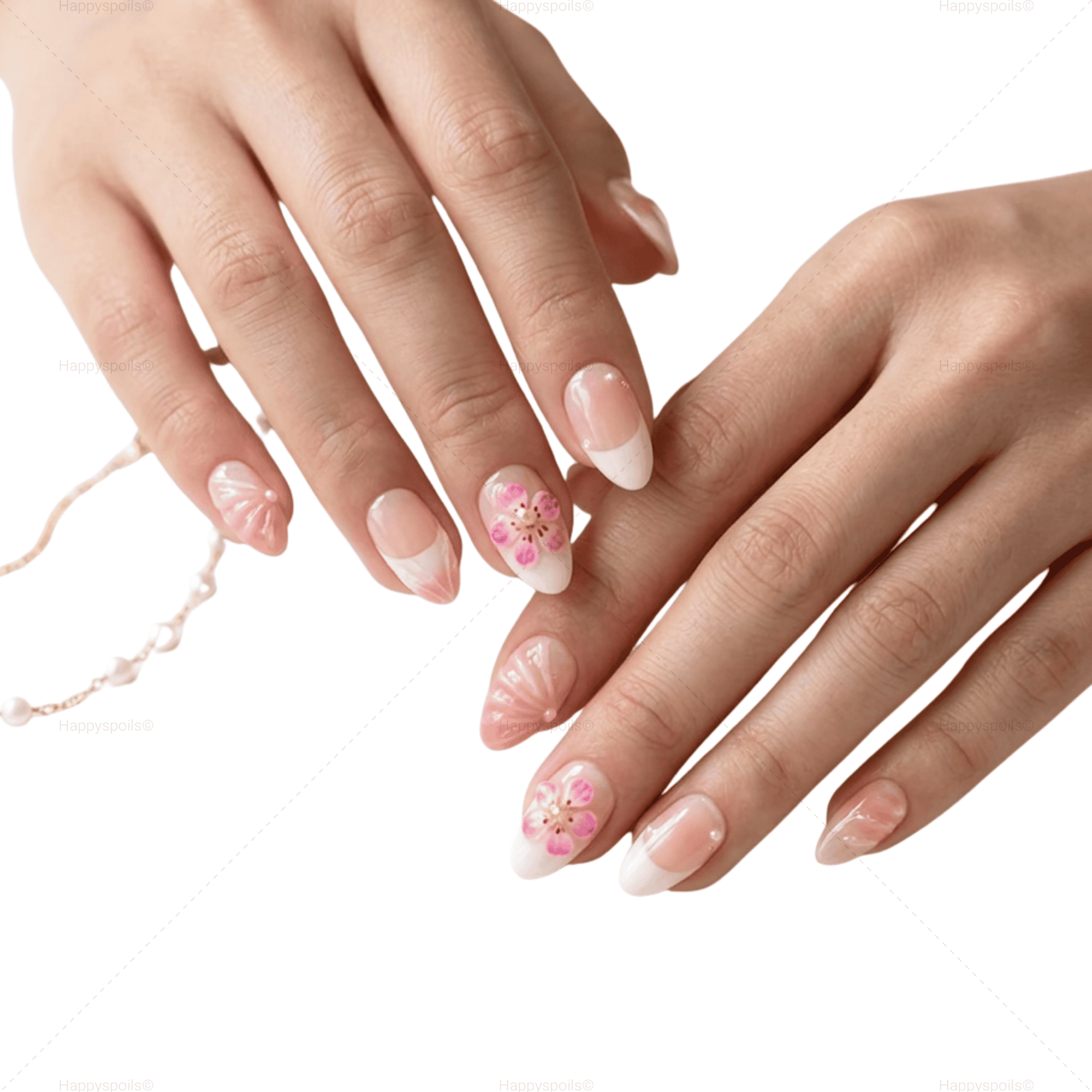 Pink and Purrfect Short Almond Handmade Nail Set