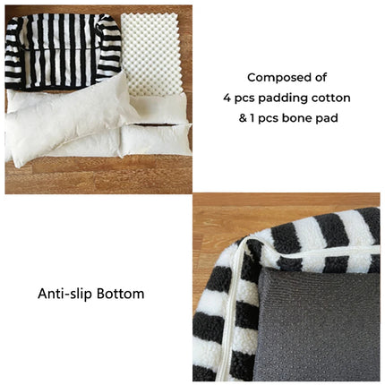 The Striped Double Layer Memory Foam Pet Sofa Lounger