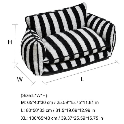 The Striped Double Layer Memory Foam Pet Sofa Lounger