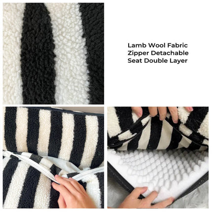 The Striped Double Layer Memory Foam Pet Sofa Lounger