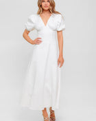 SECRET VINE GLOW WOVEN TWILL MIDI DRESS
