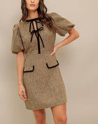 MADEMOISELLE MODE WOVEN WEED MINI DRESS