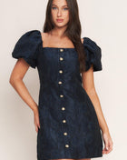 GOLDEN MOON NAVY MINI JACQUARD DRESS