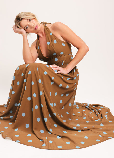 DOTTY LOVE WOVEN MIDI DRESS