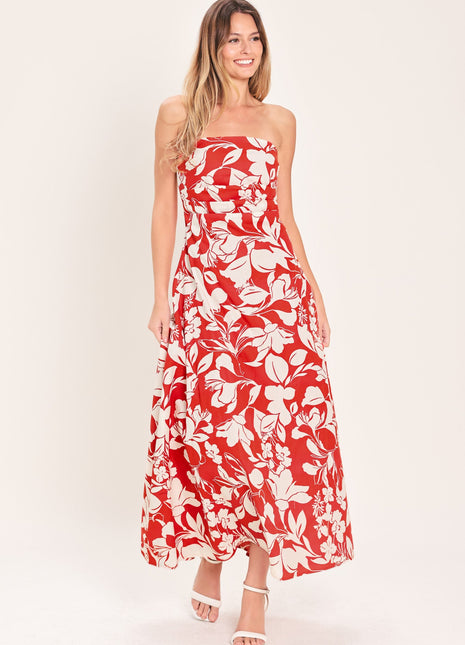 VIBRANT PETAL WOVEN MIDI DRESS