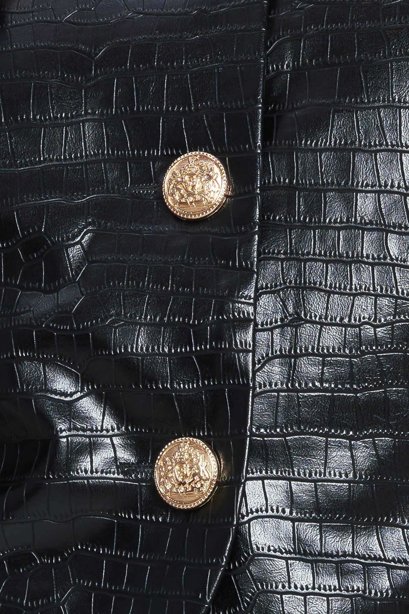 CROC FAUX LEATHER BOLERO JACKET