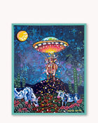Desert Cow UFO Abduction ( Original Painting )