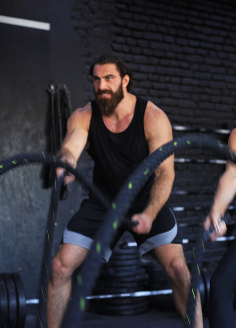 Heavy-Duty Battle Rope with Protective Sleeve & Grip Handles
 (30ft/40ft/50ft Length)