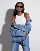 The Oversized Button-up Denim Jacket Outerwear Trendsi