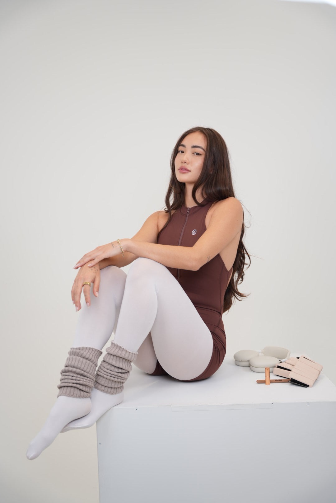 I am Limitless Front Zip Zip Bodysuit in Chocolate Bodysuit KIMITH BRAND