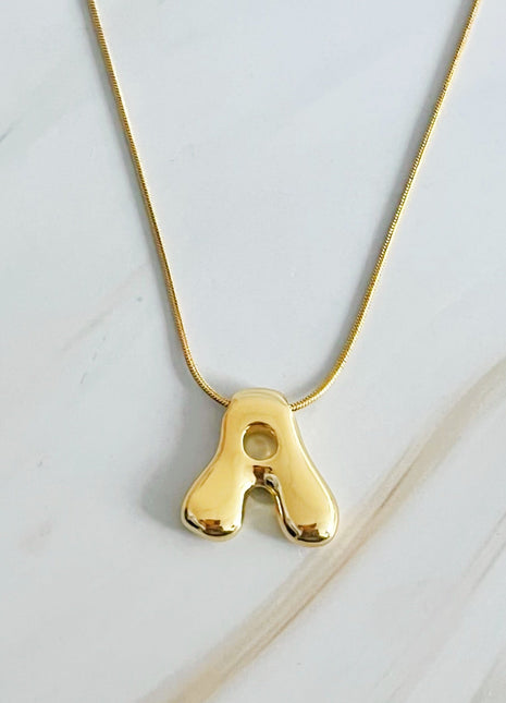 Balloon Letter Initial Necklace