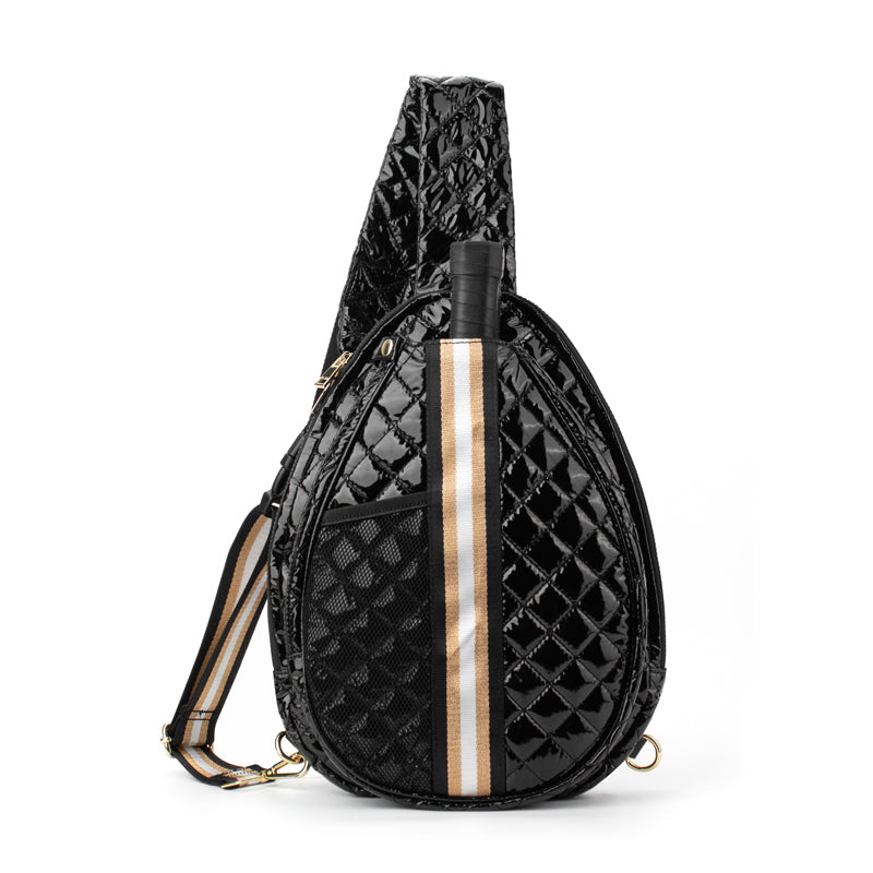 The Brooklyn | Pickleball Puffer Sling Bag Black Pickleball Bag Babs+Birdie