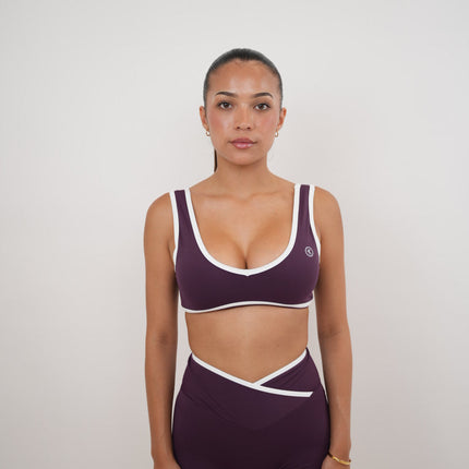 I Am Right Where I Need to Be Plum Butter Sports Bra