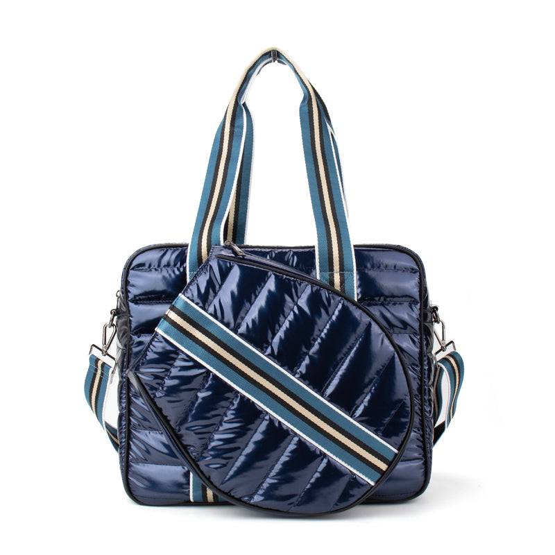 The Brooke | Tennis Puffer Duffel Sport Bag | 6 Colors Navy Tennis Bag Babs+Birdie