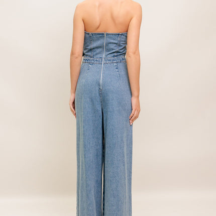 URBAN HARNESS DENIM JUMPSUIT