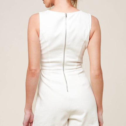 OPEN MINDED DENIM WOVEN SKORT ROMPER