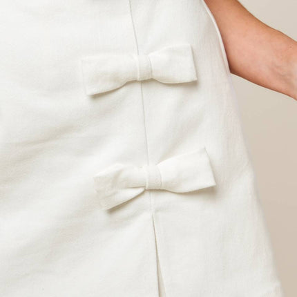 OPEN MINDED DENIM WOVEN SKORT ROMPER