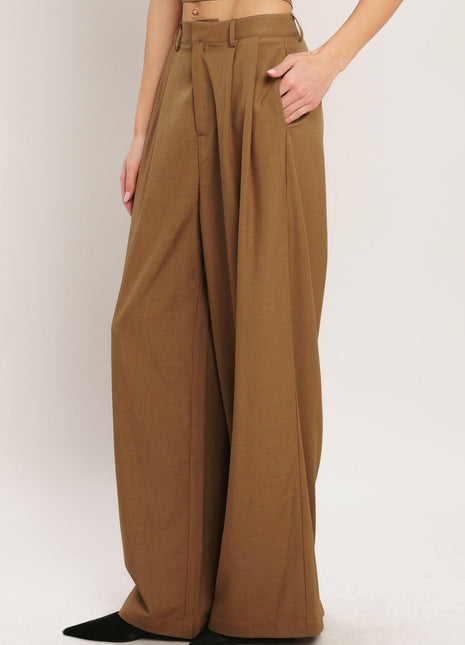 UMBER FLOW WOVEN WIDE LEG PANTS