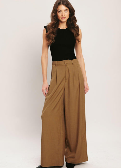 UMBER FLOW WOVEN WIDE LEG PANTS