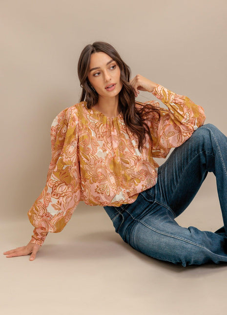 PAISLEY BREEZE  WOVEN JACQUARD TOP