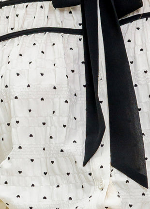 ROMANCE STITCH IVORY WOVEN TOP