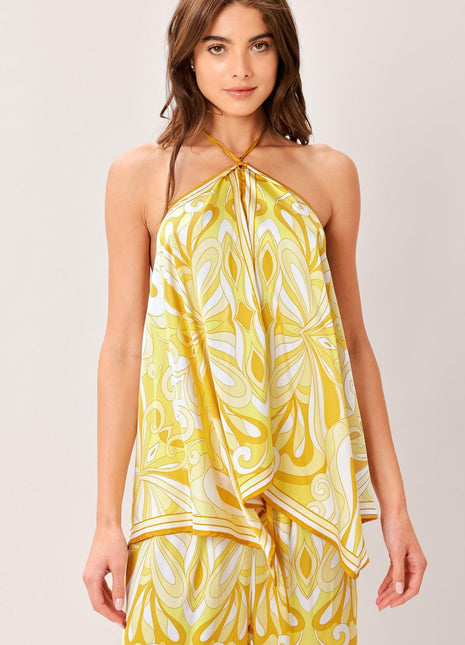 GOLDEN SWIRL WOVEN HANKY TOP