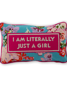 Just A Girl Needlepoint Pillow