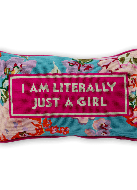 Just A Girl Needlepoint Pillow