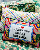 Caviar and Cash Needlepoint Pillow Needlepoint Furbish Studio