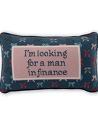 Man In Finance Needlepoint Pillow