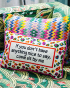 Come Sit By Me Needlepoint Pillow Needlepoint Furbish Studio