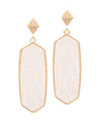 Patterned Hexagon Dangle Earrings
