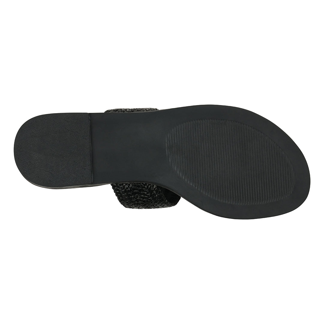 Women's Jovie Black Thong Flat Sandals Flat Sandals GC Shoes