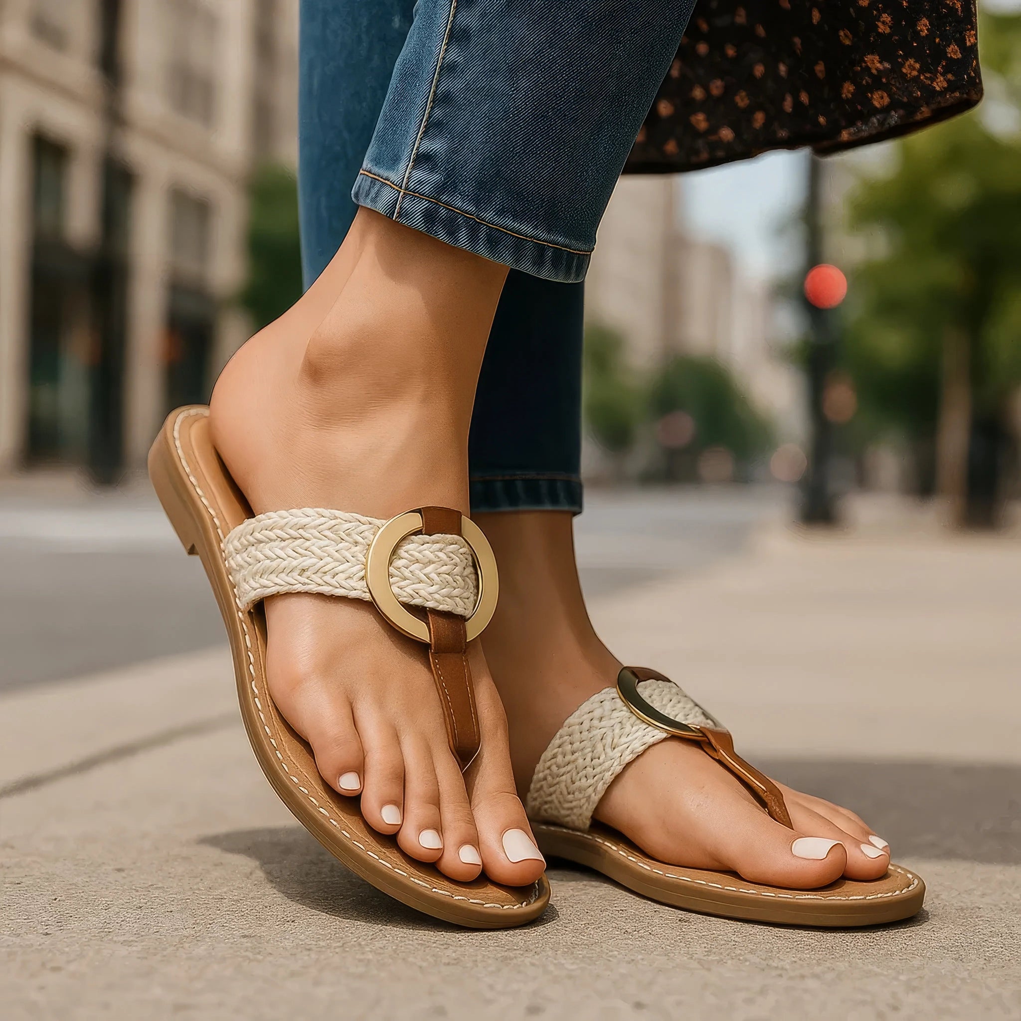 Women's Jovie Black Thong Flat Sandals Flat Sandals GC Shoes