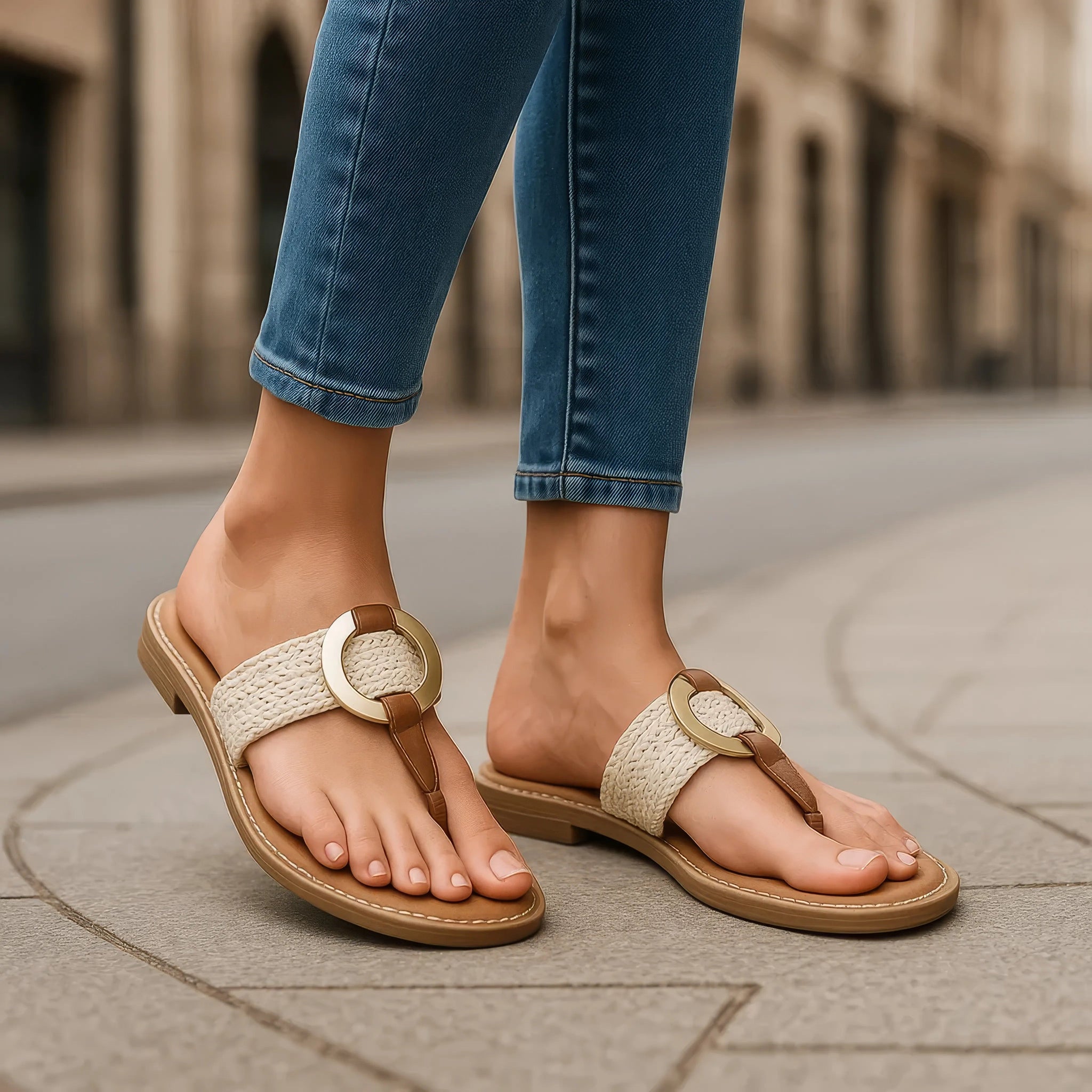 Women's Jovie Black Thong Flat Sandals Flat Sandals GC Shoes
