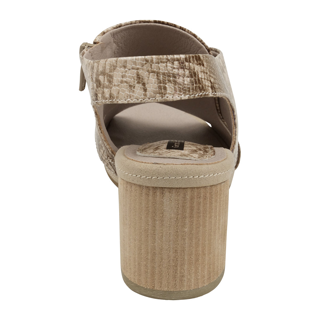 Keefa Snake/Beige Cross Strap Slingback Heeled Sandals Flat Sandals GC Shoes