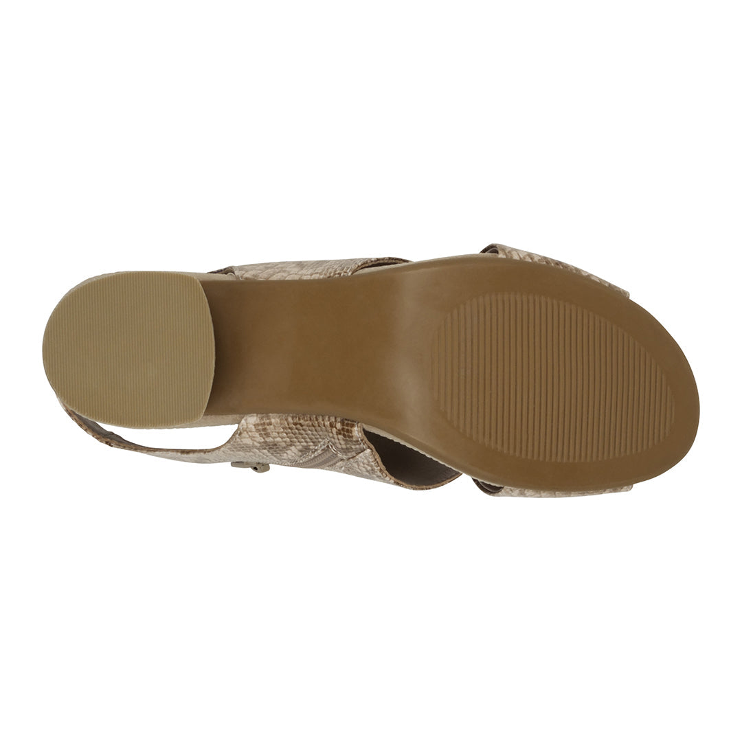 Keefa Snake/Beige Cross Strap Slingback Heeled Sandals Flat Sandals GC Shoes