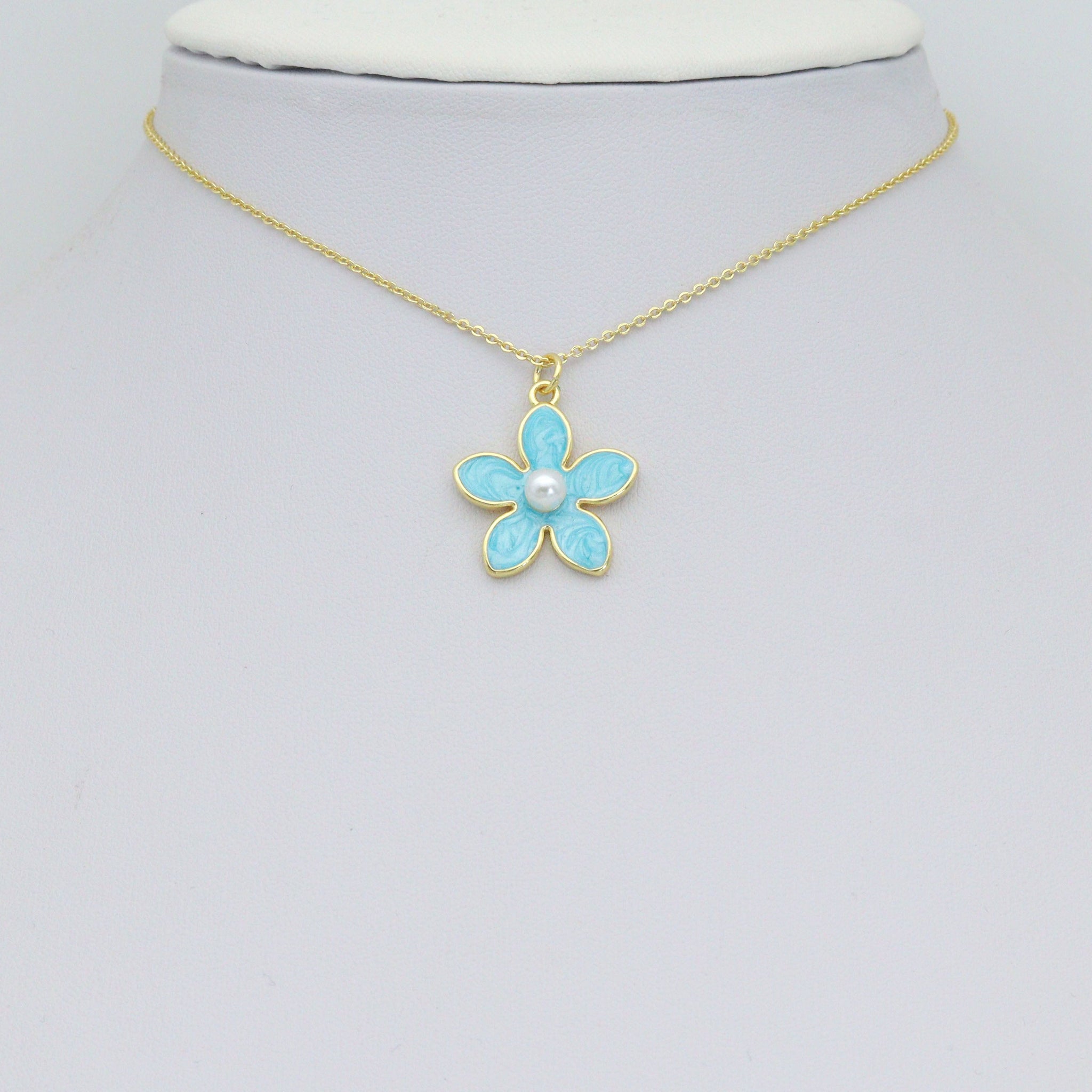 Colorful Enamel pearl Flower Pendant charm for Necklace Bracelet Jewelry Making Supply, Sku#LD768