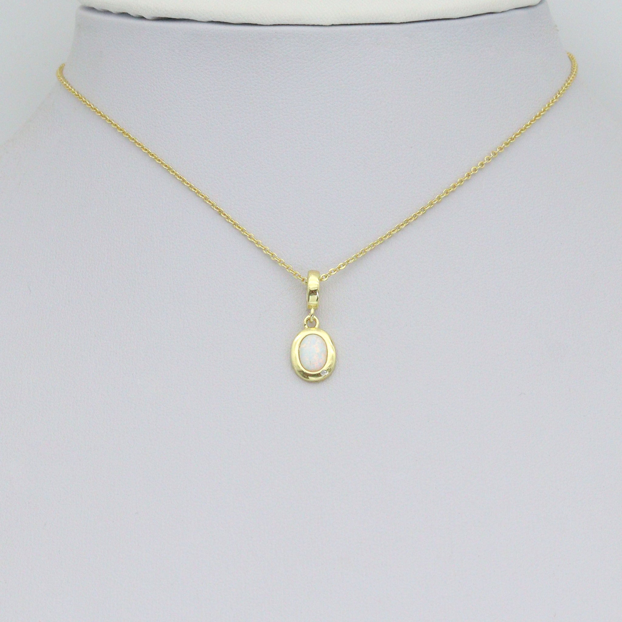 Opal oval Charm Pendant, Sku#LK1284