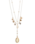Eternal Afterglow Pearl Seashell Necklace Set