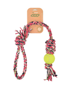 Rerope Looper Barrel with Tennis Ball Upcycled Textile Rope Dog Toys